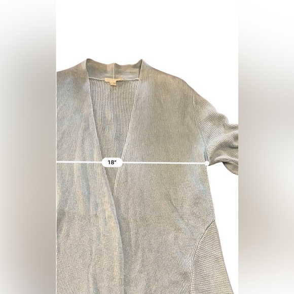 Eileen Fisher Blue Open Front Cardigan Sweater 100% Organic Linen Blend Size L - Picture 7 of 8